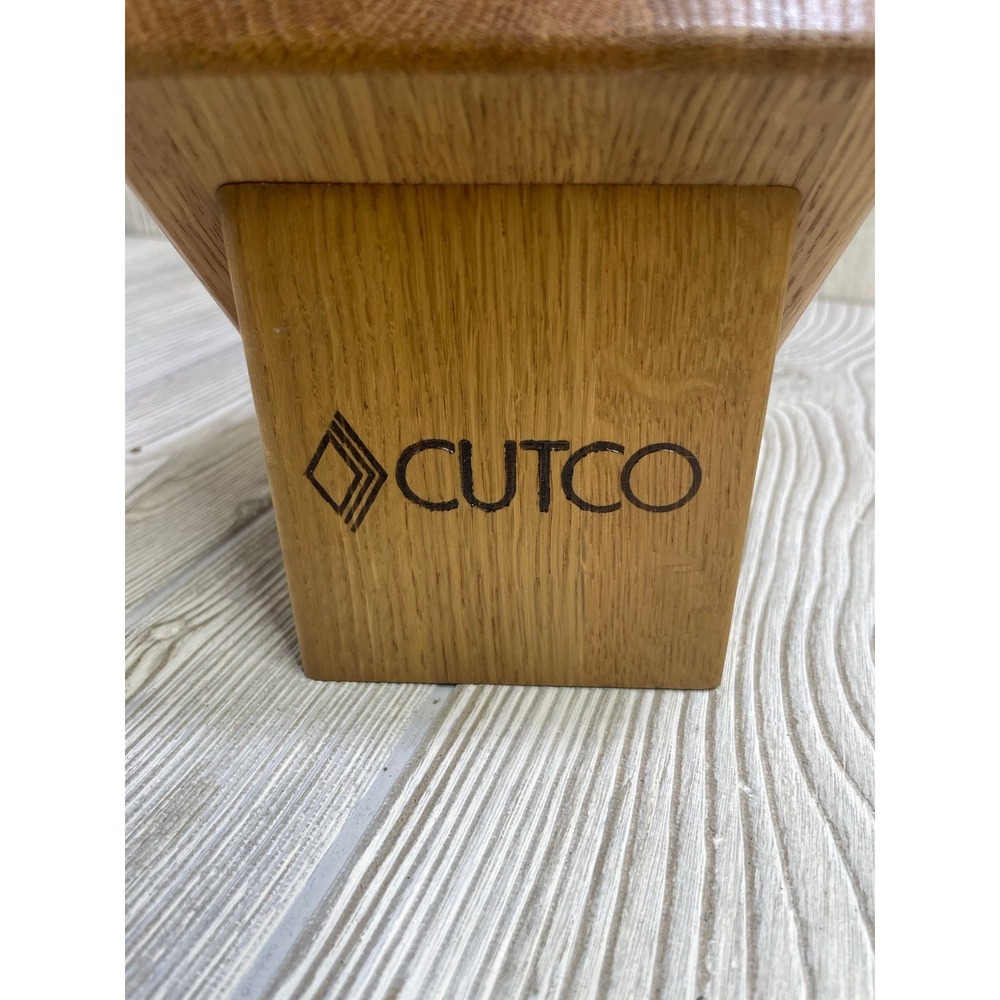 Cutco 5 Slot Oak Wood Knife Block Countertop Storage Made in USA Honey Finish